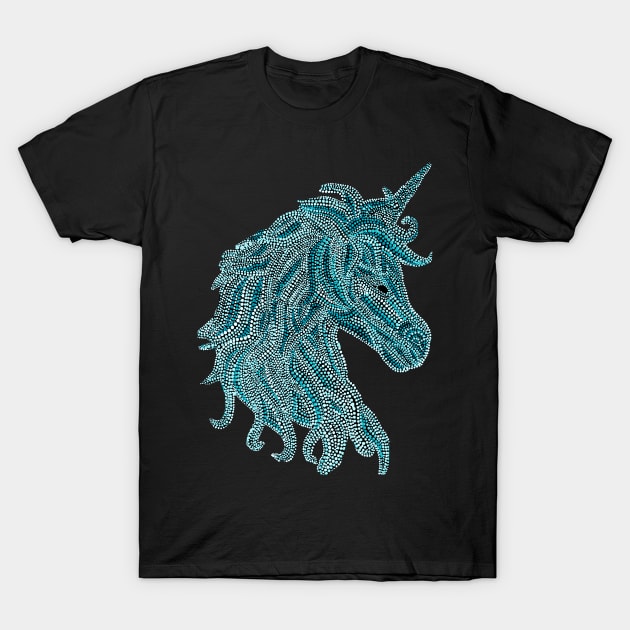 Mythical Unicorn - Teal T-Shirt by Amy Diener